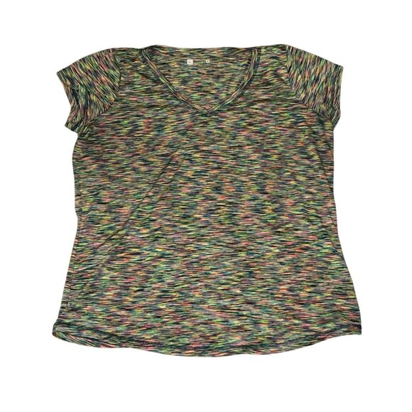 Xersion Womens XL Multicolor Short Sleeve V-Neck T-Shirt - Picture 1 of 4